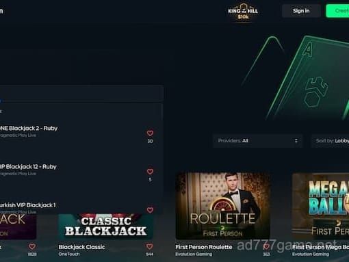 ad777 Blackjack Live Casino Screenshot